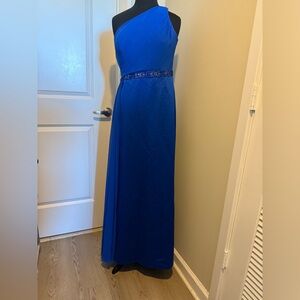 Elegant Blue One-Shoulder Dress
